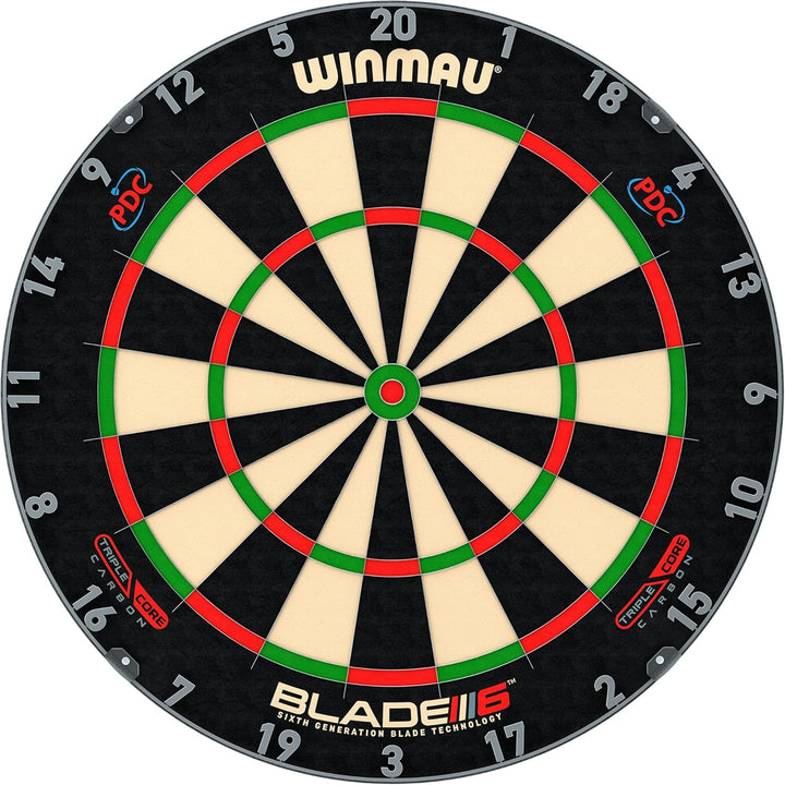 WINMAU Blade 6 Series Professional Bristle Klassische Dartboard Blade 6 Triple Core Carbon, Blade 6