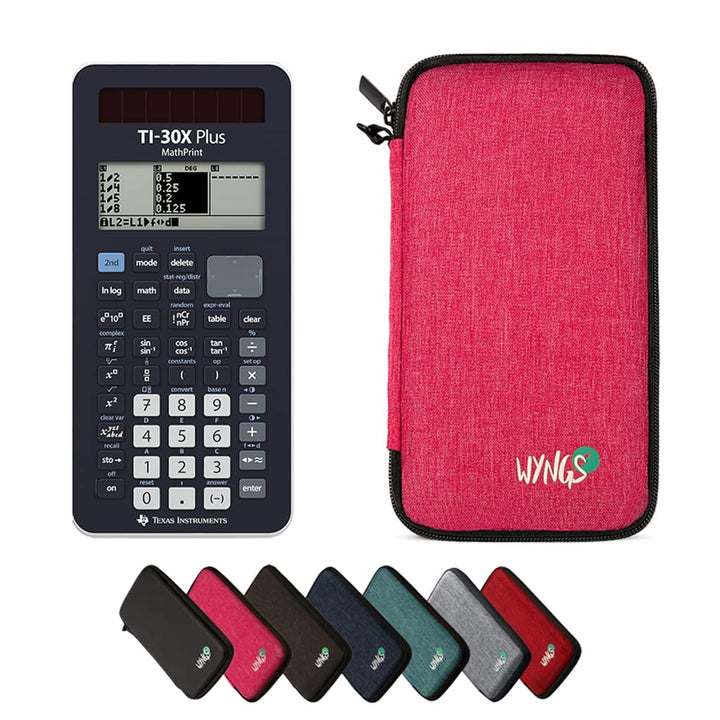CALCUSO Sparpaket: TI-30X Plus MathPrint technisch-wissenschaftlicher Schulrechner + WYNGS Schutztas