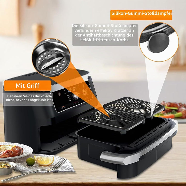 GXF Air Fryer Ersatzteile für Ninja Foodi AF500UK 10,4 l 7-in-1 FlexDrawer Dual Zone grosse Schublad