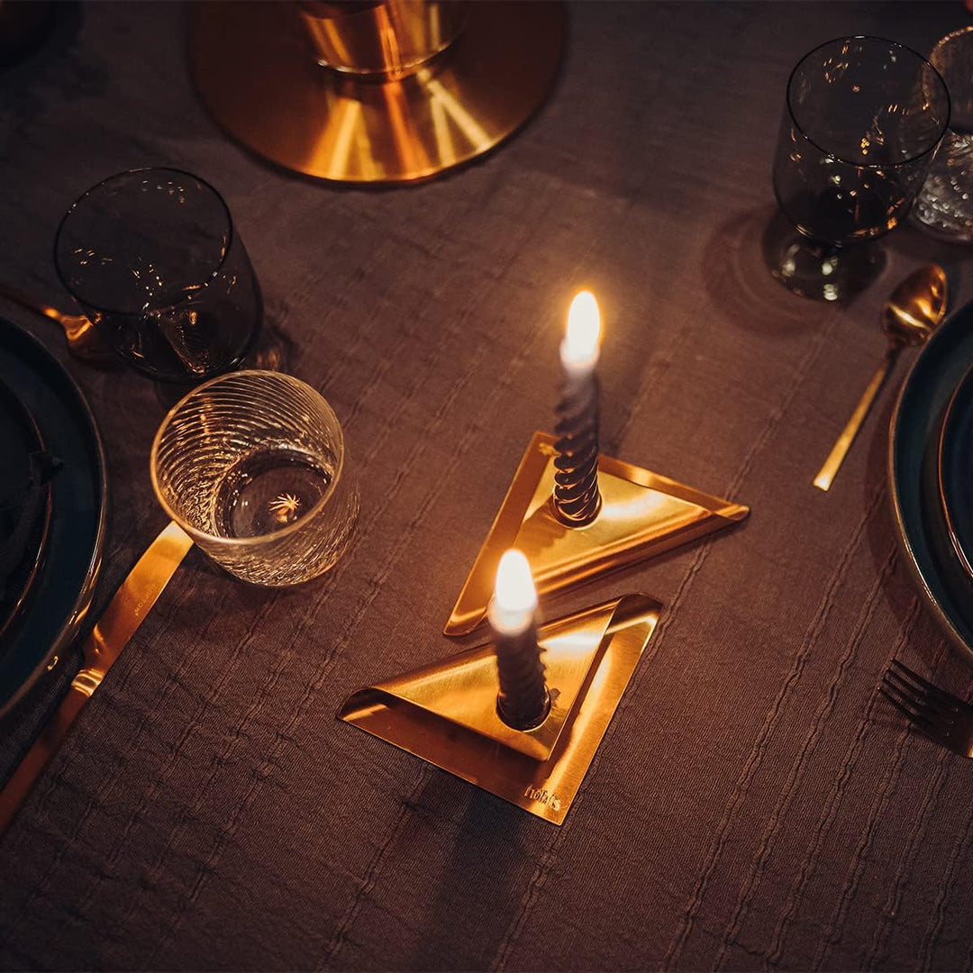 höfats - Square Candle - Kerzenhalter aus Edelstahl für Stabkerze 20-24mm - Kerzenständer in Gold -