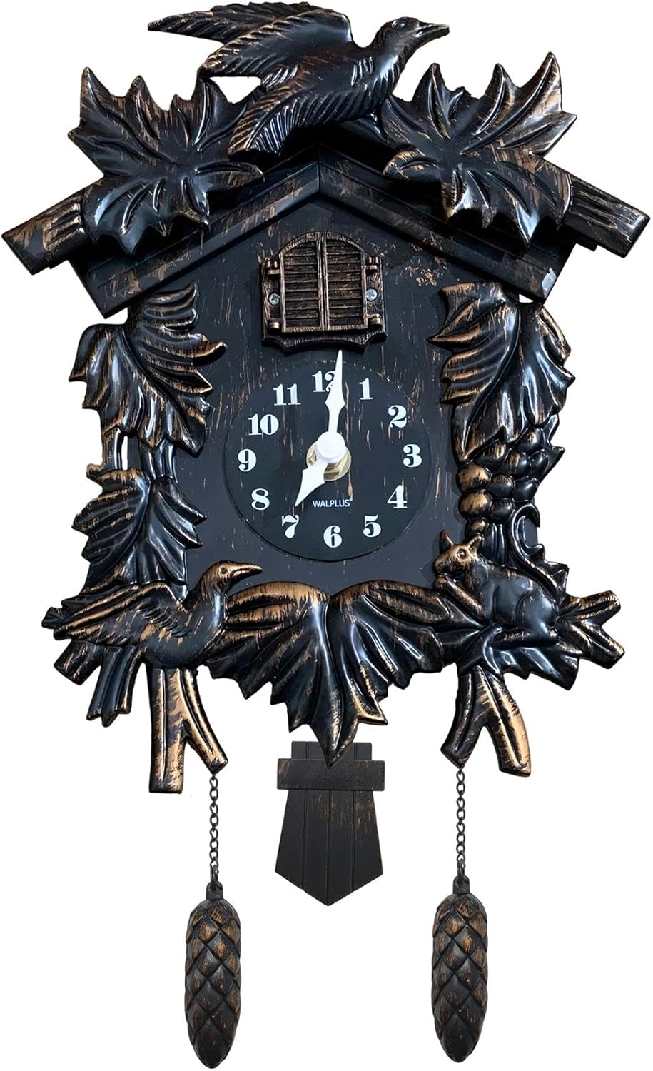 WALPLUS Black Forest Vintage Cuckoo Wanduhr Kuckucksuhr Modern Pendeluhr Kinderwecker Dekoration Jah