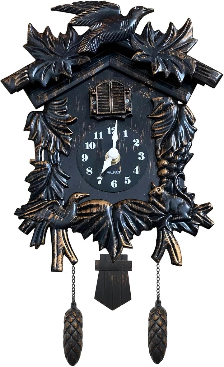 WALPLUS Black Forest Vintage Cuckoo Wanduhr Kuckucksuhr Modern Pendeluhr Kinderwecker Dekoration Jah