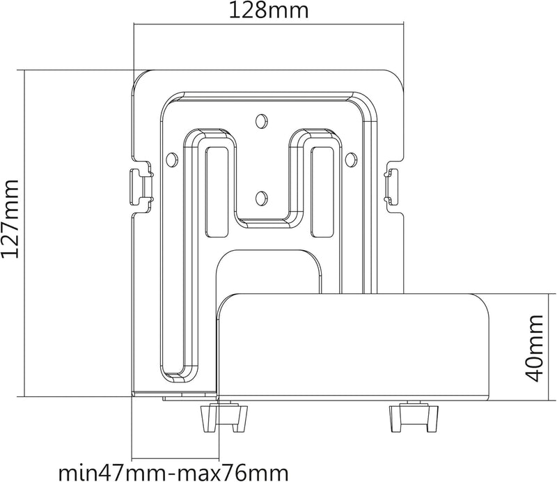 InLine® Halterung für Mediageräte/Streaming-Boxen, 47-76mm, 23152C & ® Halterung für Mediageräte/Str