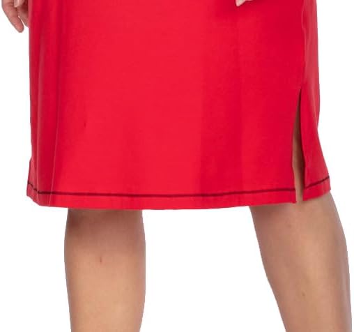 e.Femme® Damen Nachthemd Jenny 1113 aus 93% Baumwolle und 7% Elasthan, mit Eule Rot 36, Rot 36
