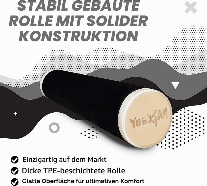 Yes4All Indoorboard aus Holz, Surf Balance Board mit glatter Oberfläche und Rolle für alle Trainings