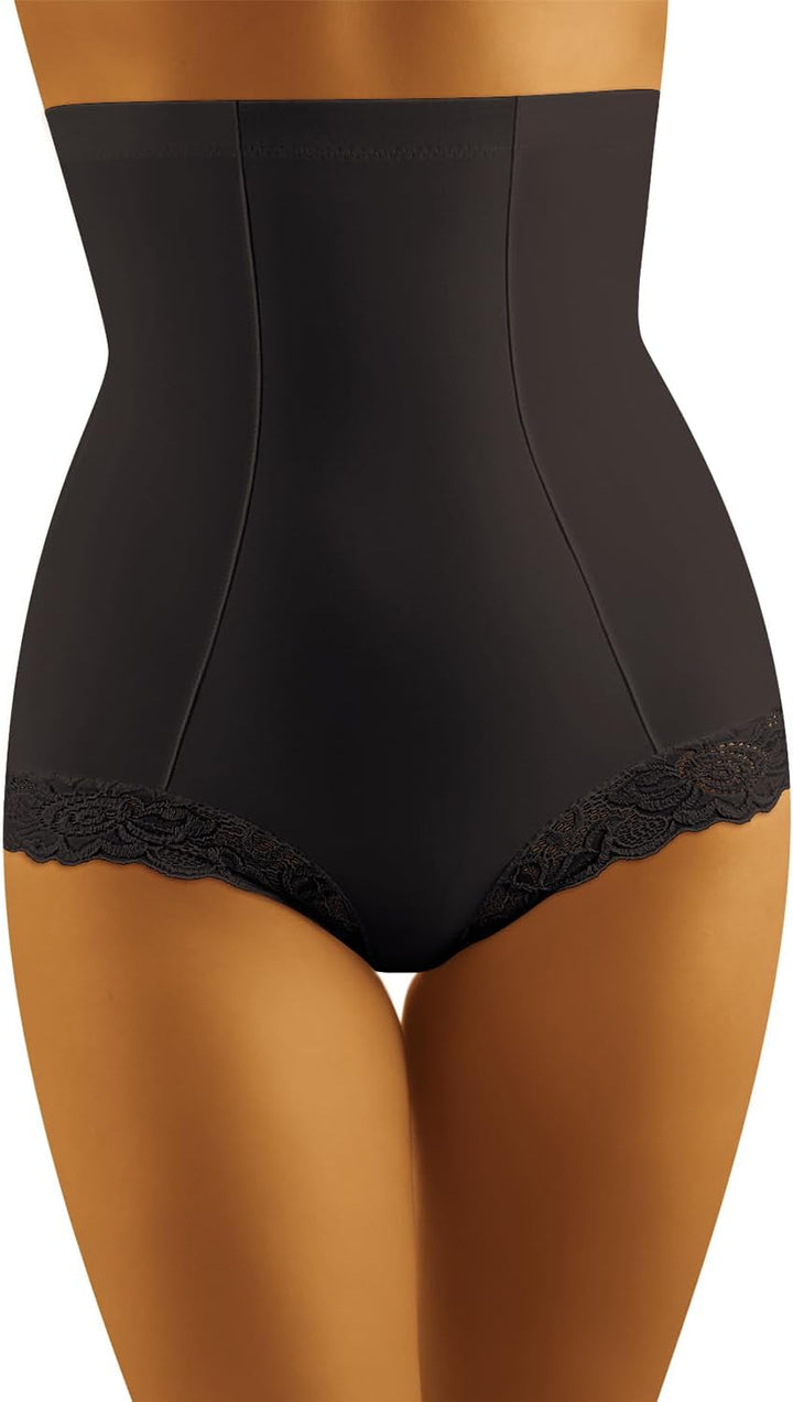 Wolbar Dame Slip Shapewear Hoher Bund Klassisch Figurformend Shaping-Effekt Elastisch WB36 S Schwarz