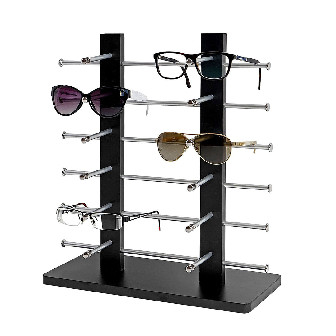 Brillenständer Vendee-AM, Brillenhalter Brillendisplay für 12 Brillen, 42x39cm - schwarz
