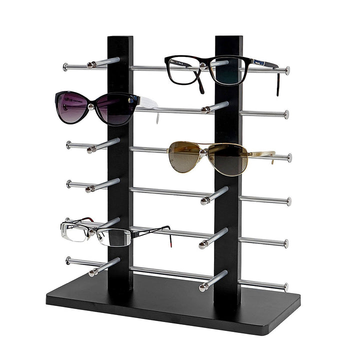 Brillenständer Vendee-AM, Brillenhalter Brillendisplay für 12 Brillen, 42x39cm - schwarz