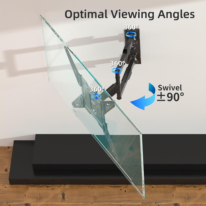 TV-Wandhalterung Schwenkbar Neigbar, Fernseher Wandhalterung Ausziehbar für 26-55 Zoll Flach&amp;Curved