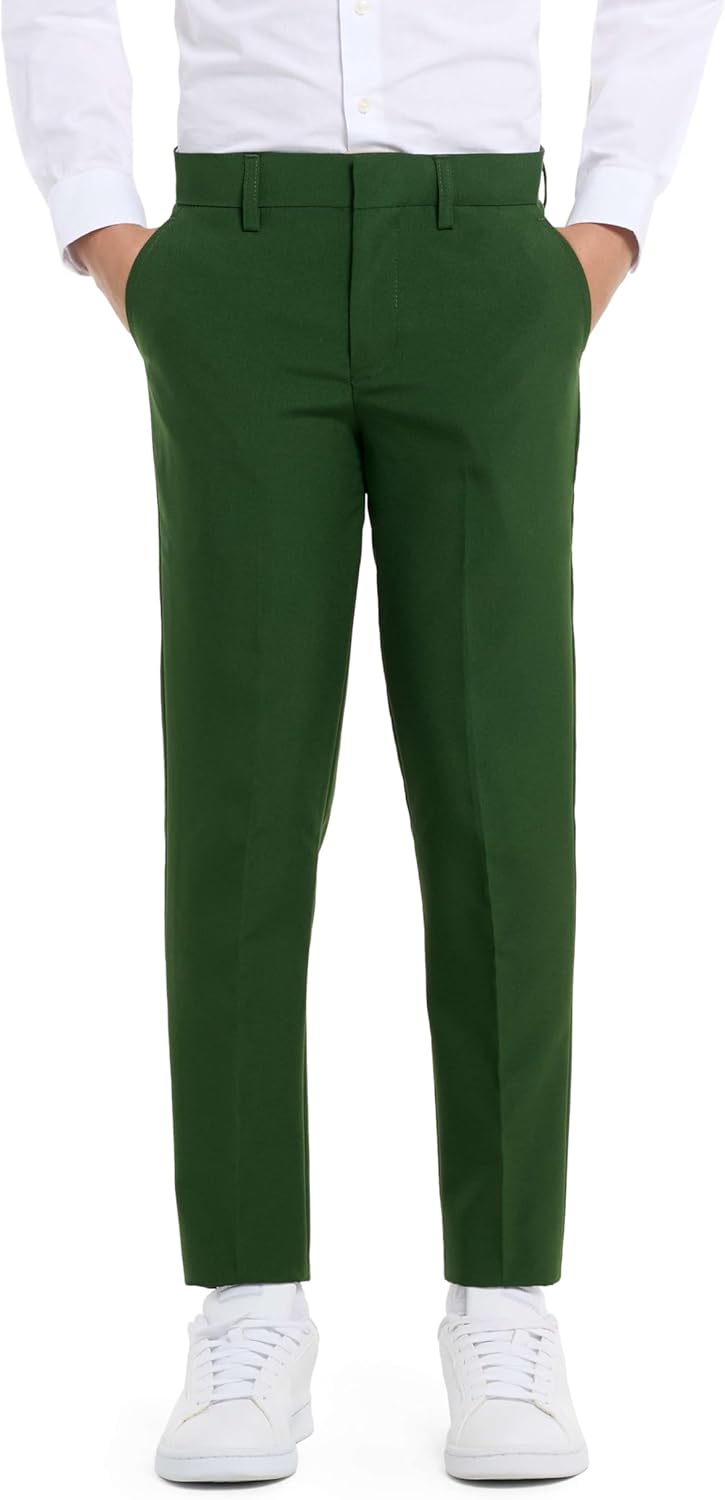 OppoSuits Einfarbiger Anzug für Teenager-Jungen in Glorious Green - Abschlussball- und Hochzeitsfeie