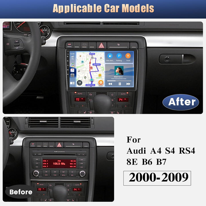 [8Cores 2G+64G] Hikity Autoradio Navi Für Audi A4 S4 RS4 8E B6 B7 2000-2009 Android 15 Touch Display