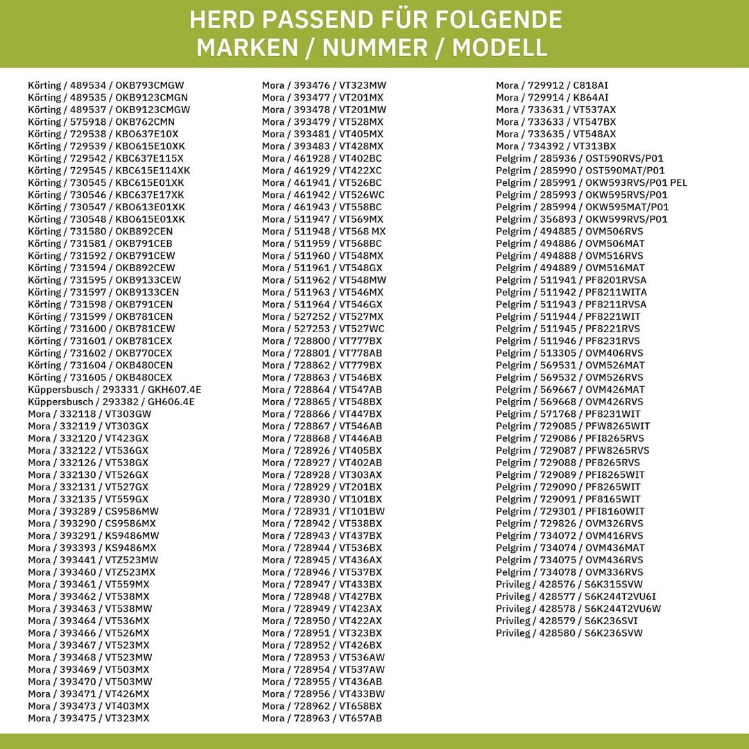 eVendix Innenscheibe kompatibel mit gorenje 420310 Glasscheibe für Backofentüre Herd