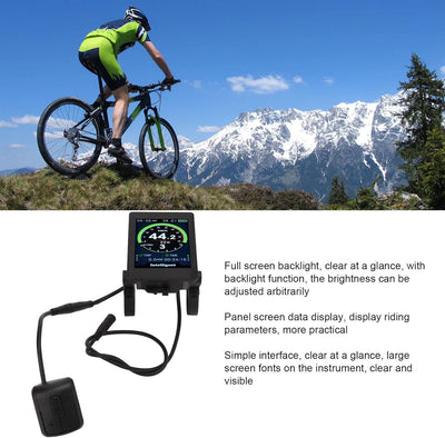 VGEBY Elektrisches Fahrrad-Display-Messgerät, Wasserdichtes Mountainbike-Farbmessgerät 860C Fahrradz