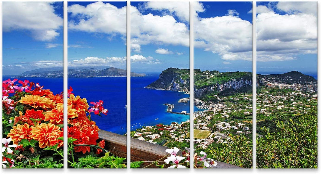 Bild Bilder auf Leinwand malerische Insel Capri Italien Wandbild Poster Leinwandbild RDJ Leinwand 16