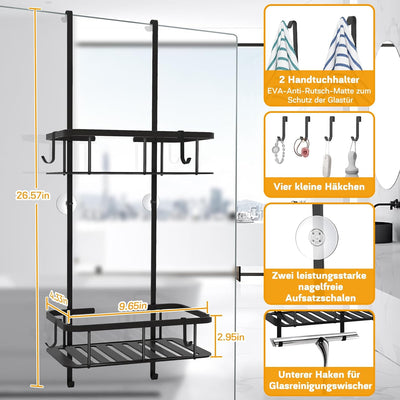 MILFECH Duschablage zum Hängen, Duschregal mit 2 Duschkörben zum 70 x 25 cm Hängen Duschablage Edels