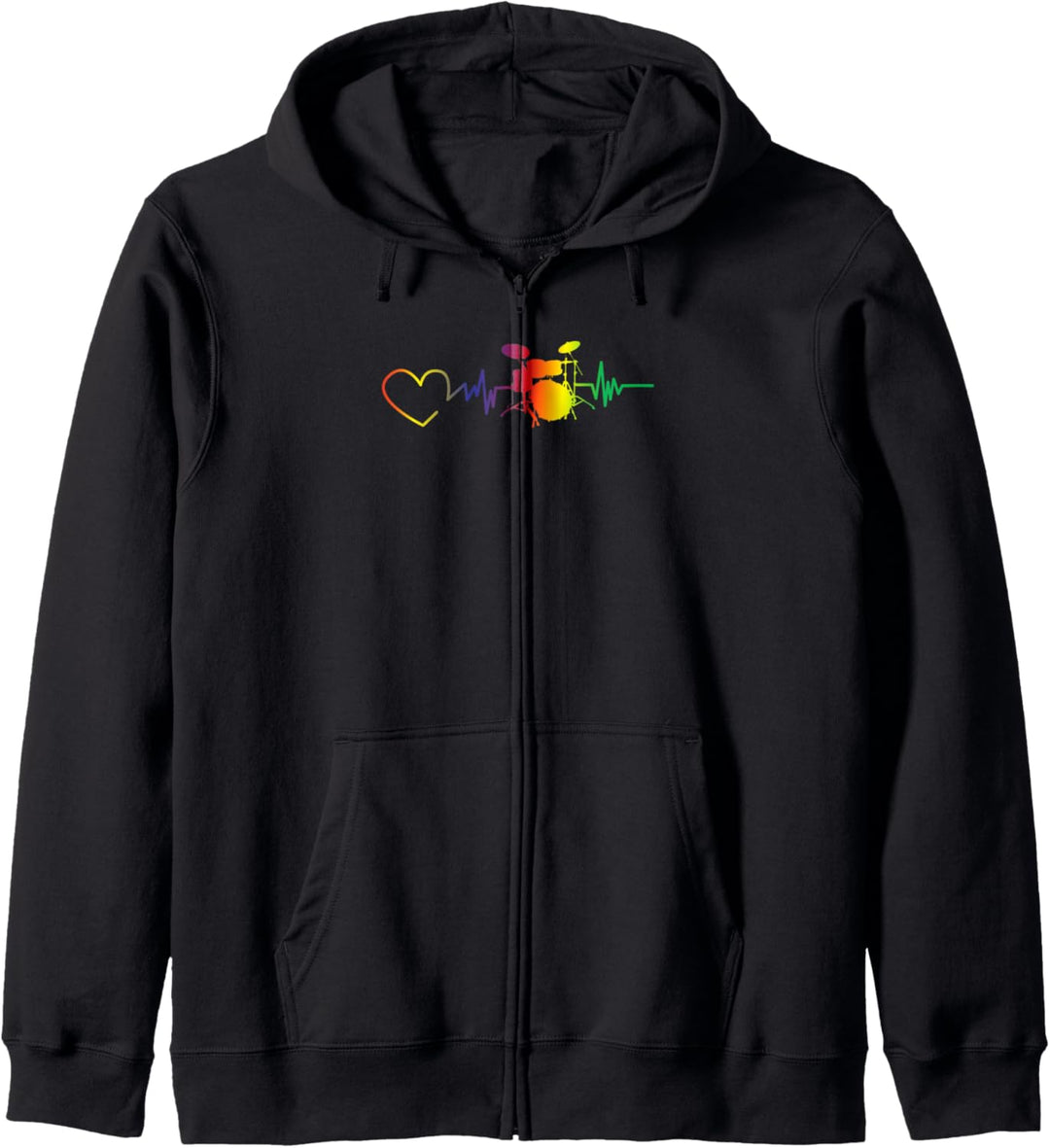 Herzschlag Drummer Bekleidung LGBT Gay Pride Regenbogen Kapuzenjacke