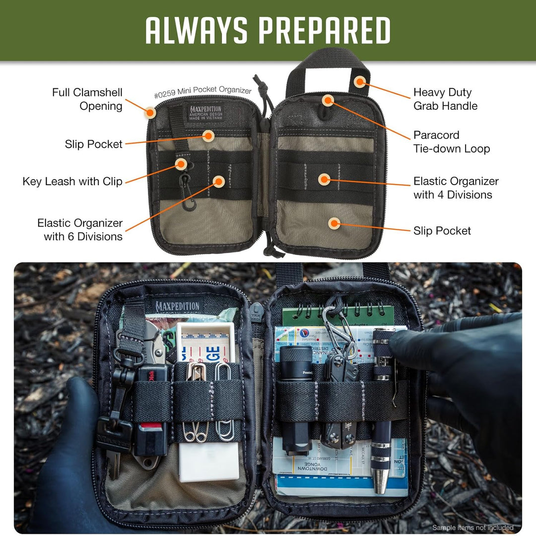 Maxpedition Mini-Taschen-Organizer Schwarz, Schwarz