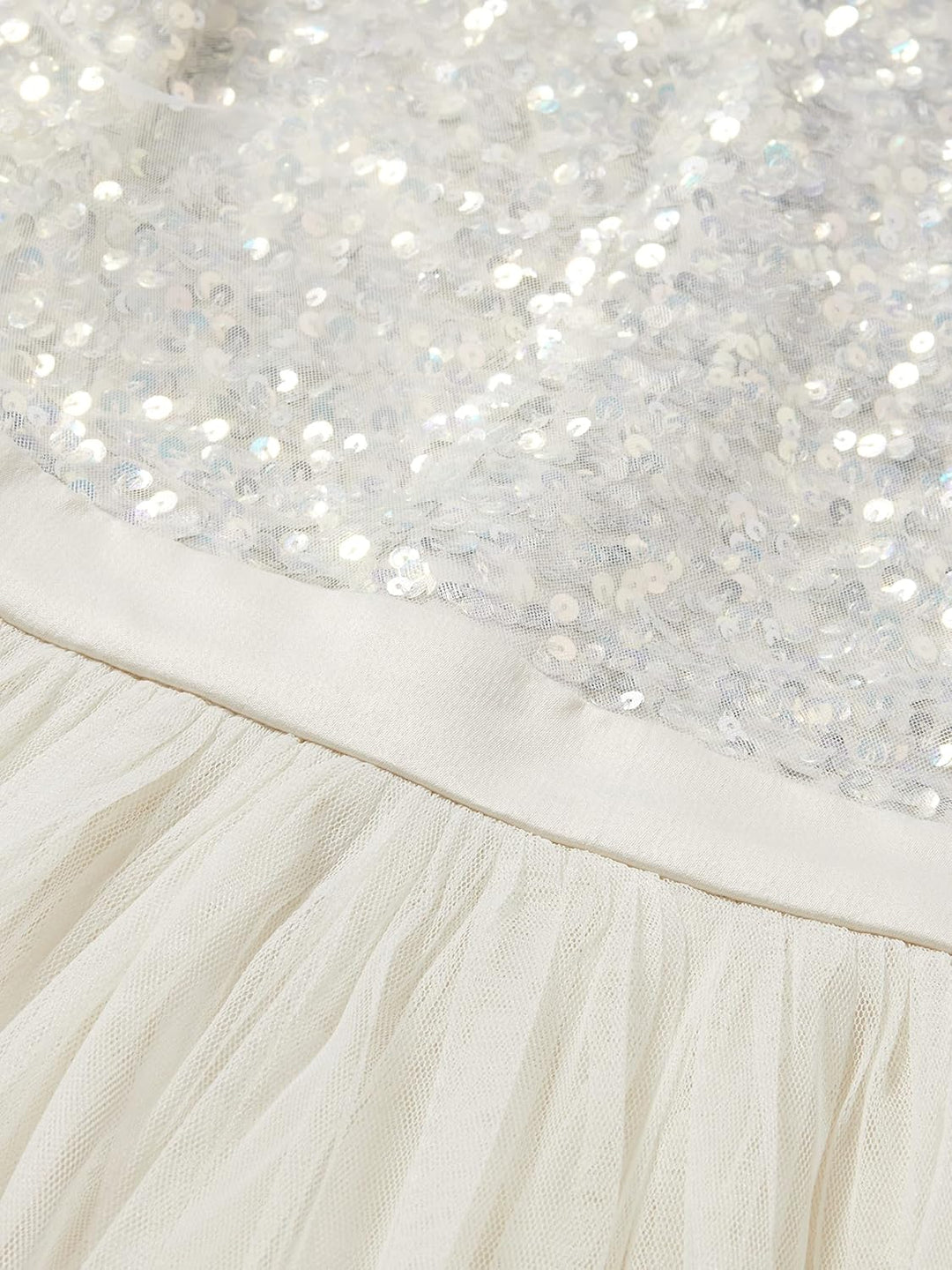 Maya Deluxe Mädchen Paillettenverziertes Hochzeit und Geburtstag Festlich mit Bandschleife Brautjung