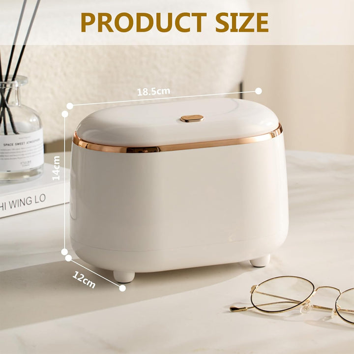 Tischmülleimer, Klein Tisch Mülleimer mit Deckel 2L, Mini Tischabfalleimer für Schlafzimmer, Esszimm