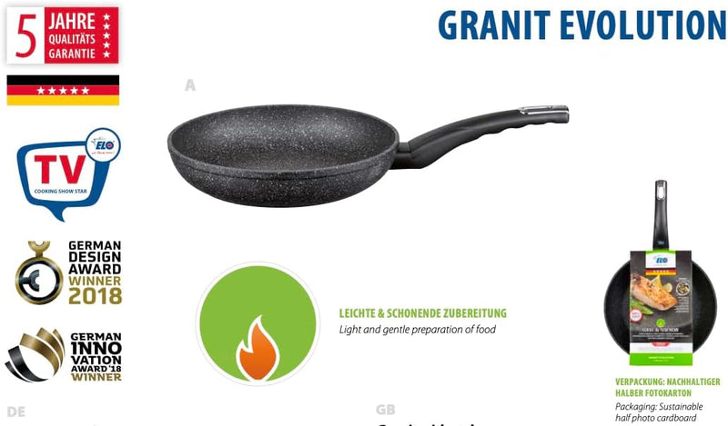 ELO Granit Evolution Wok Pfanne Wokpfanne, Aluminium, Schwarz, 28 cm