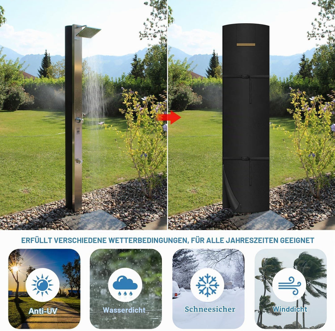 VANSHEIM Solardusche Abdeckung Winterfest Abdeckplane Dusche Garten Solarduschen Abdeckung für Garte