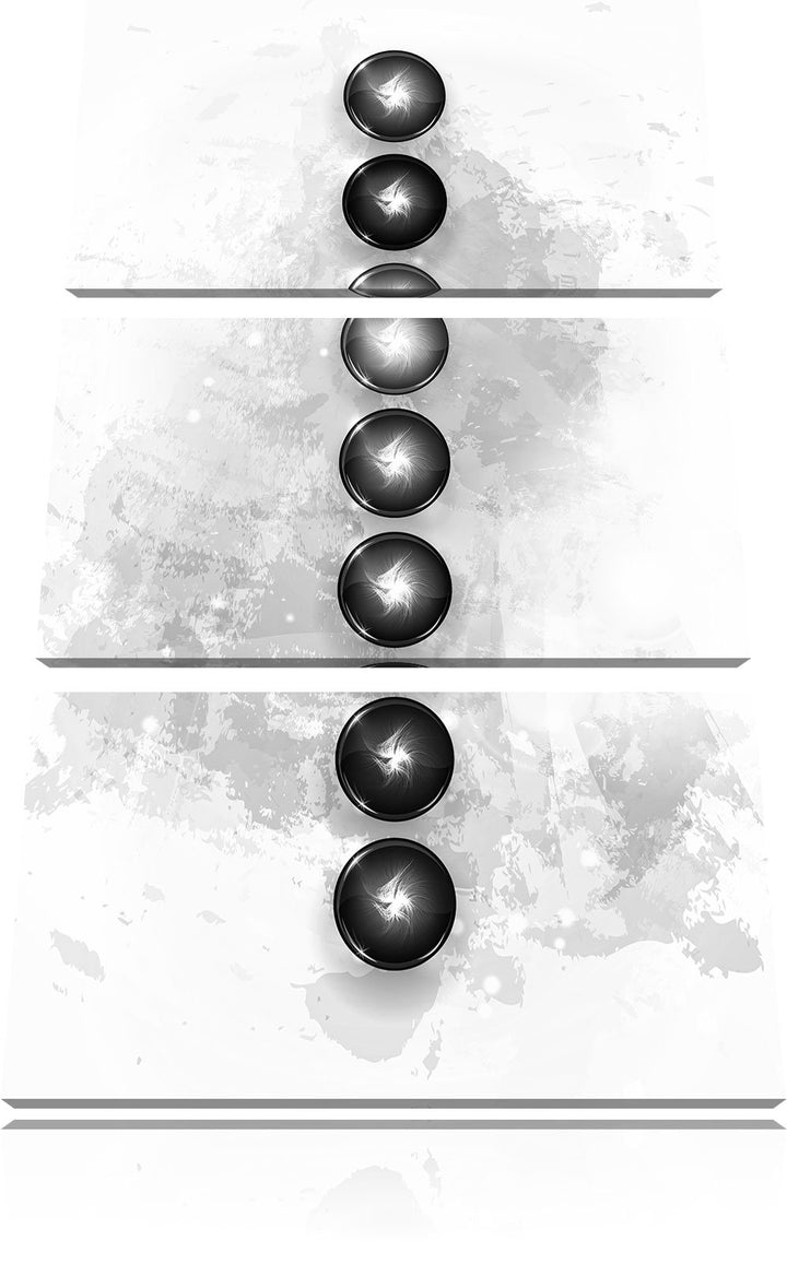 Pixxprint Chakra des Körpers / 3-Teilig/Gesamtmass 120cm Leinwandbild bespannt auf Holzrahmen/Wandbi