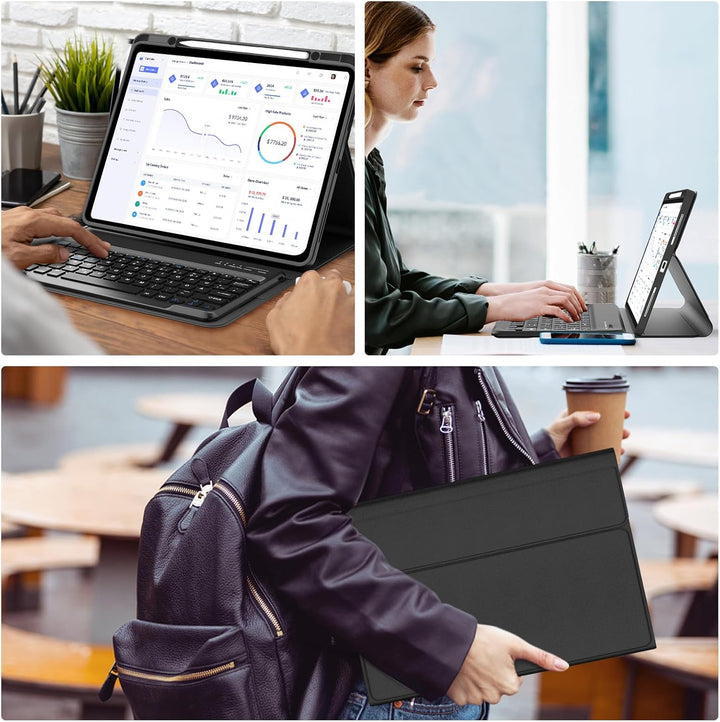 IVEOPPE Tastatur Hülle für iPad Pro 12,9 Zoll 6/5/4/3 Generation, Magnetisch abnehmbar mit Deutsches