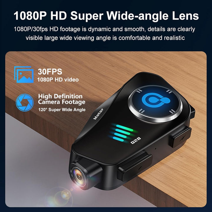 Motorrad Helm Headset Bluetooth mit 1080P Kamera Intercom Motorrad Gegensprechanlage Fahrrad Kommuni