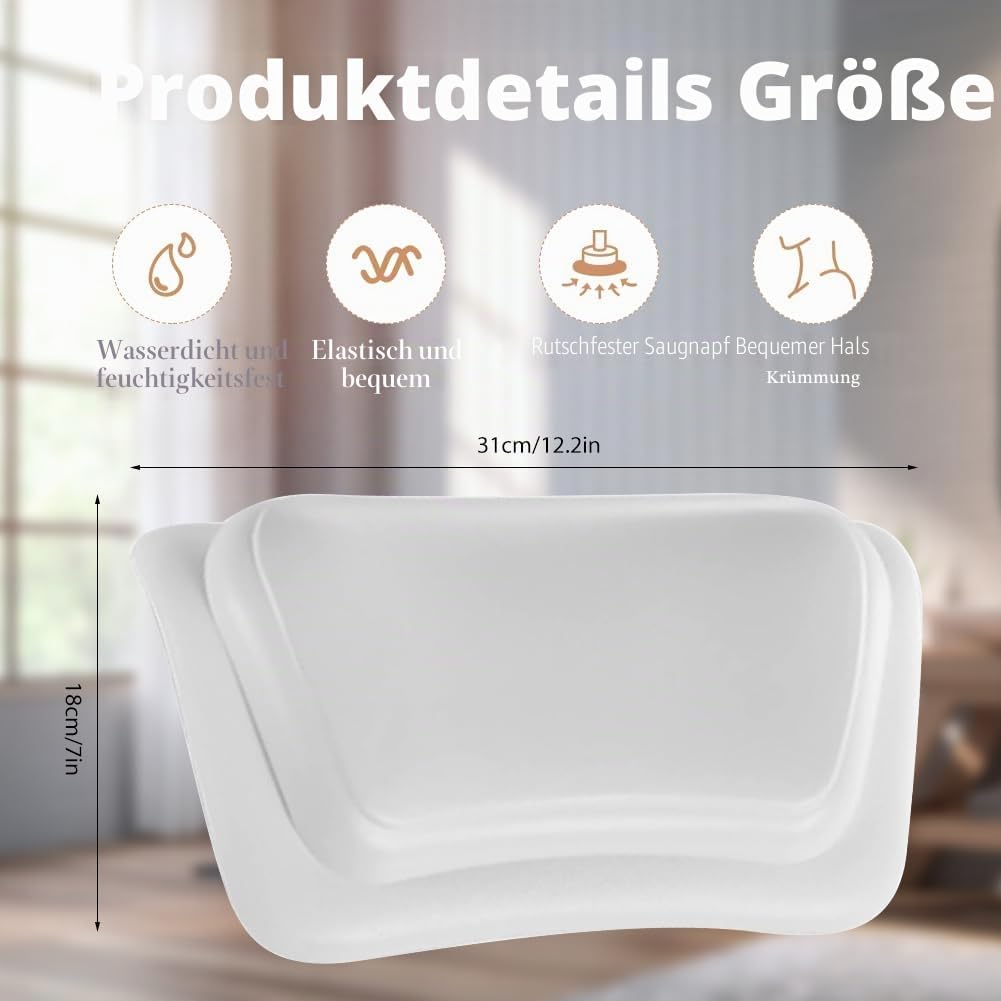 Badewannenkissen mit Saugnäpfen Schwarz,Komfortable Sprudelmatte Badewanne Whirlpool Matte für Jacuz