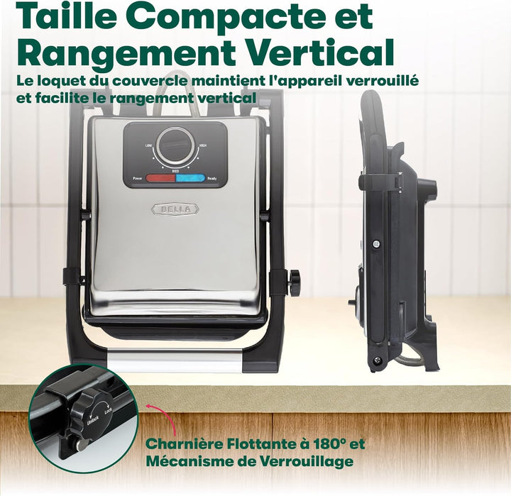 bella Panini-Presse, Sandwichmaker und elektrischer Indoor-Grill mit doppelten antihaftbeschichteten