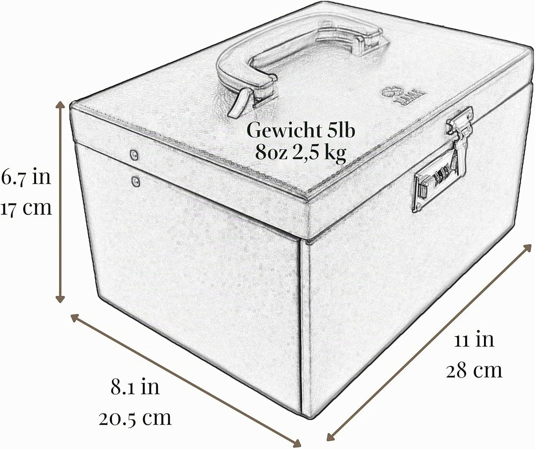 Time Resistance Marineblau Leder-Schmuckkästchen Vollnarbenleder Schmuck Organizer Aufbewahrung von