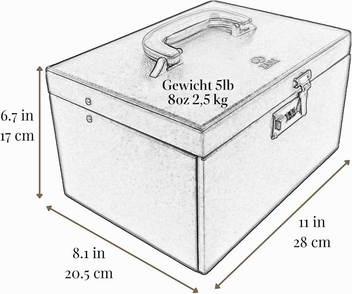 Time Resistance Braun Leder-Schmuckkästchen Vollnarbenleder Schmuck Organizer Aufbewahrung von Acces