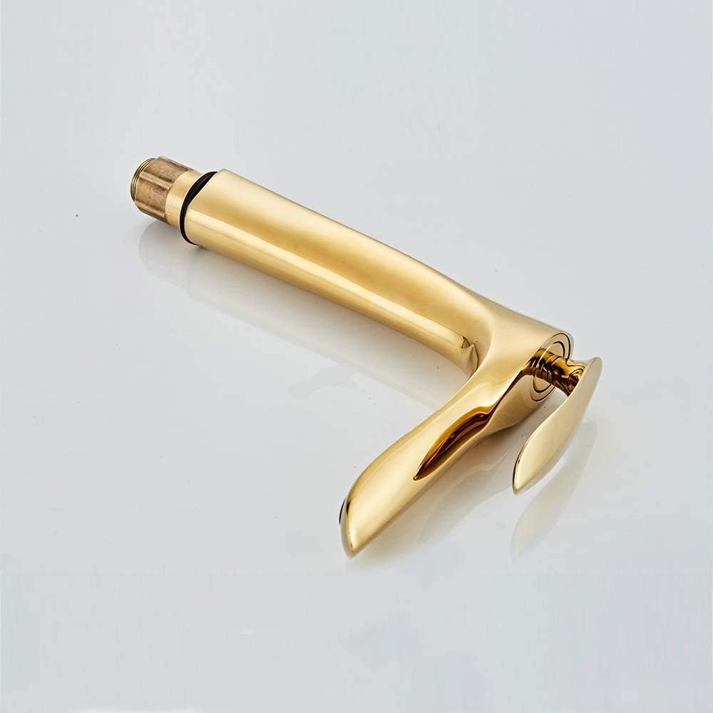 Hoch Wasserhahn Bad Waschtisch Armatur Waschbecken Mischbatterie Einhebelmischer Gold Waschtischarma