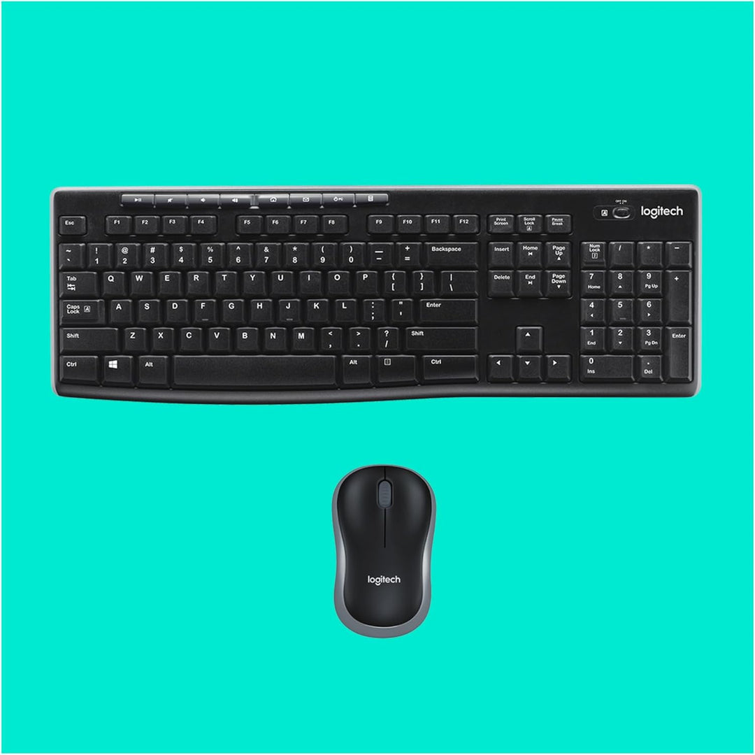 Logitech MK270 Kabelloses Set mit Tastatur und Maus für Windows, US QWERTY-Layout - Schwarz