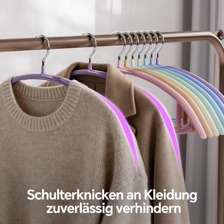 CTIME Kleiderbügel 28 Stück, rutschfeste Metal Bügel mit integrierten Kleinen Haken,Tragfähigkeit 5