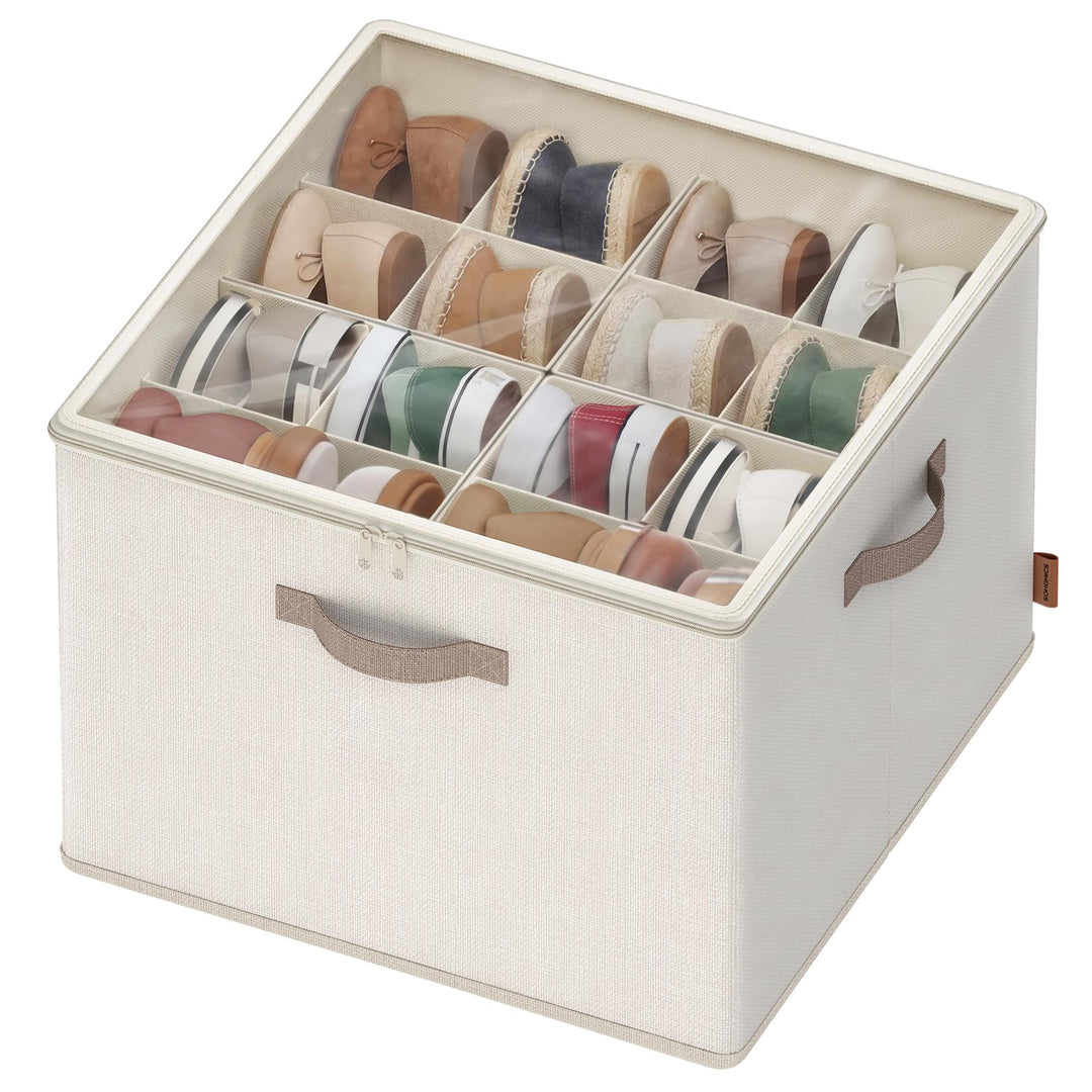 SONGMICS Schuh-Organizer, für bis zu 16 Paar Schuhe, Schuhaufbewahrung platzsparend, verstellbare Tr