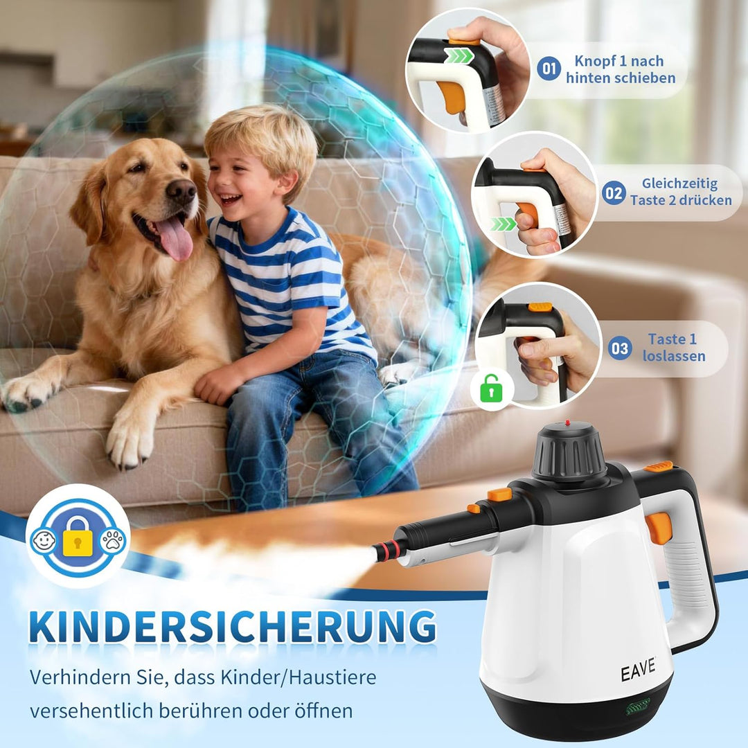 Dampfreiniger Handgerät, 110℃ Steam Cleaner zur effizienten Reinigung, vielseitiger Dampfreiniger fü