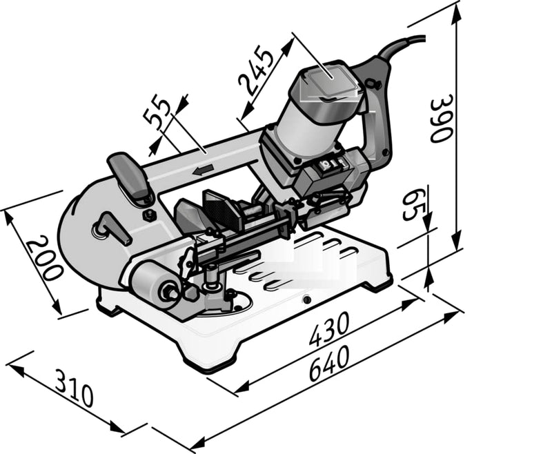 Flex Metall Bandsäge SBG 4910 (Leistungsaufnahme 850 W, Sägebandbreite 13 mm, Sägebandlänge 1335 mm,