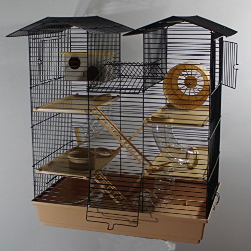 Heimtiercenter Mäusekäfig, Ratte und Hamster, mit Holzelementen, Grösse XXL, Schwarz
