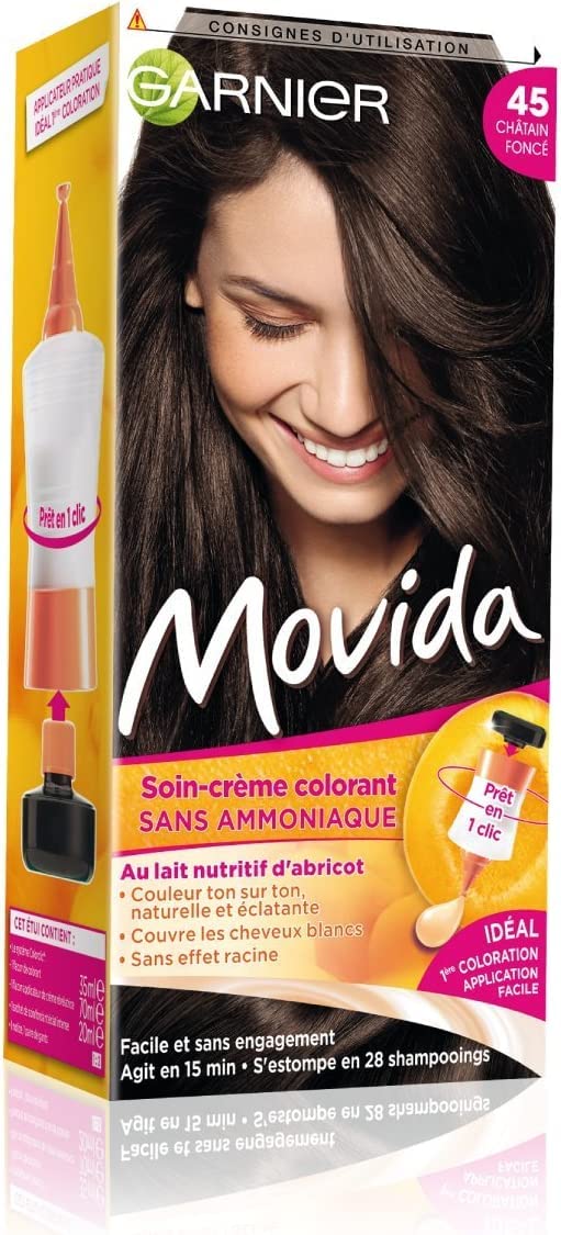 GARNIER Movida Coloration temporaire sans ammoniaque châtain ? 45 45 2 stück (1er Pack), 45 2 stück