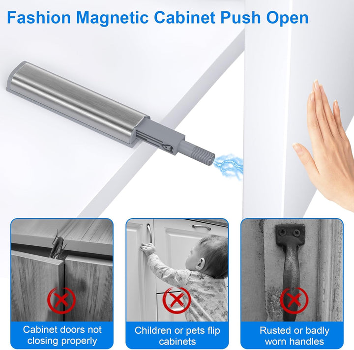 Push to Open Türöffner Jiayi 10 Stück Drucktüröffner Schrank Push Open Magnet Tip On für Türen Besch