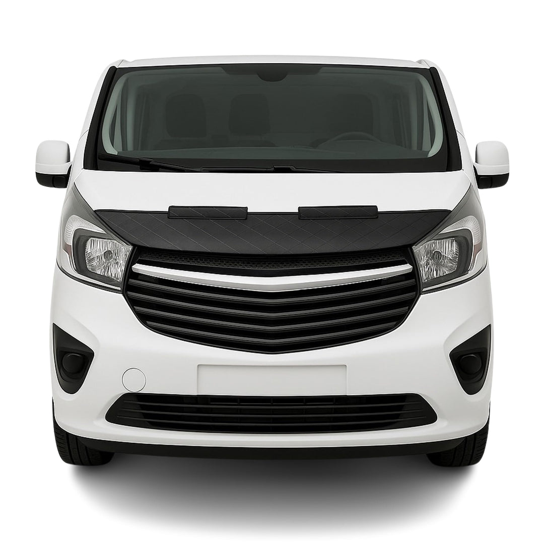 OMAC Haubenbra Steinschlagschutz Bonnet Bra kompatibel mit Opel Vivaro B 2014-2019 Schwarz Halb Schw