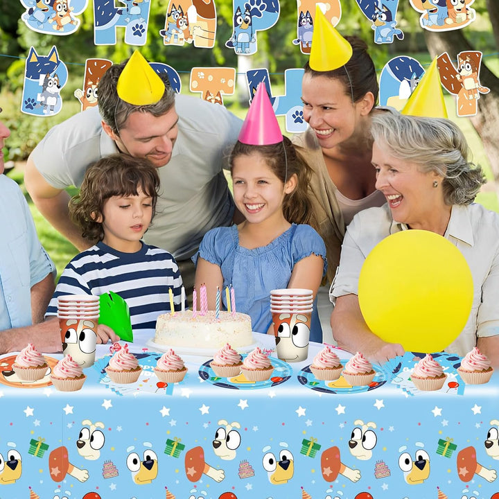 Pappteller Kindergeburtstag Deko- Blau Dog Geburtstag Deko Birthday Partygeschirr Set Geburtstagsdek