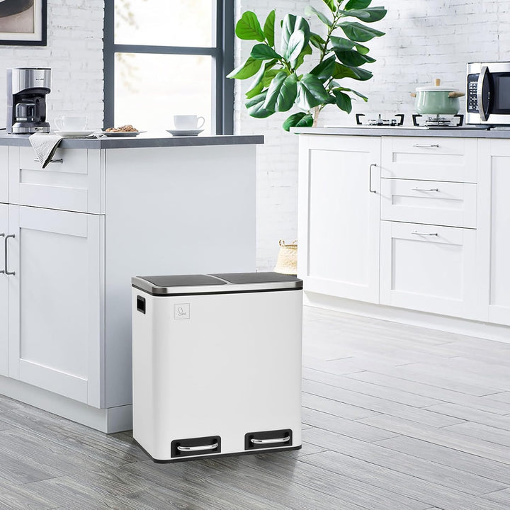 SVITA TM2X15 Treteimer 30 Liter Abfalleimer Mülleimer Design Mülltrennung Papierkorb Küchen-Ordnung