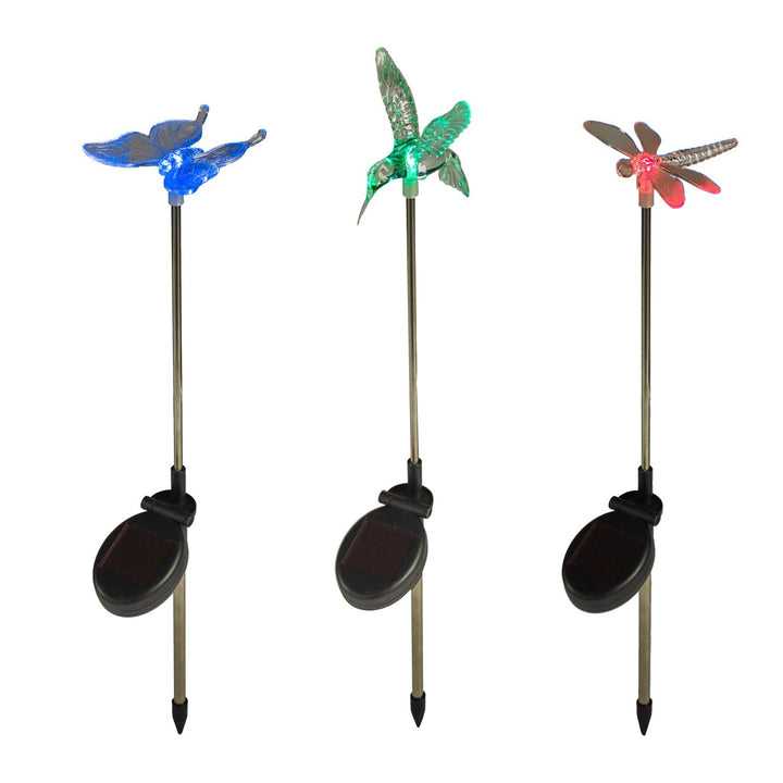 9er Set Solar Stableuchten Gartendeko Libelle Kolibri Schmetterling Lights4fun 9 Stk, 9 Stk