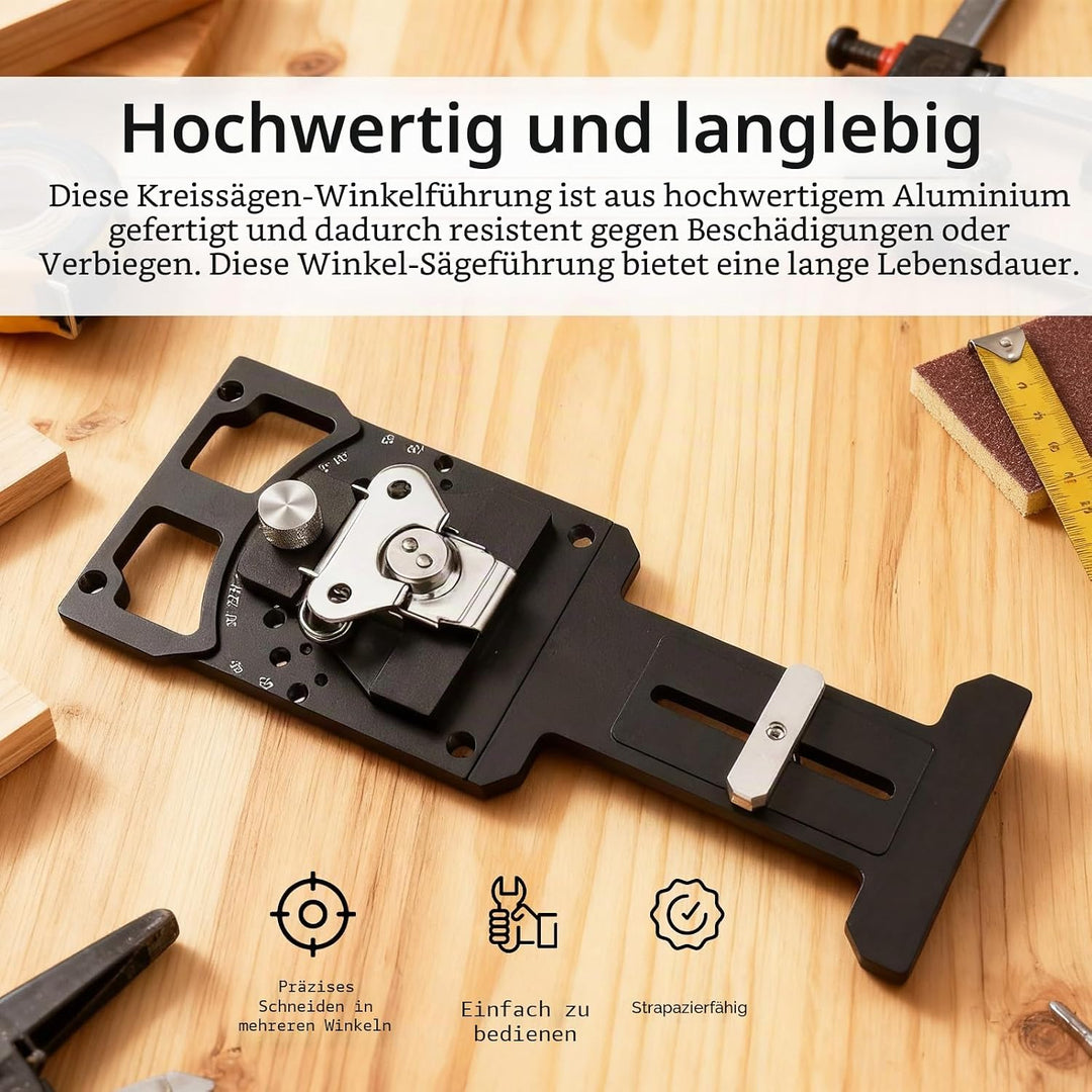 Einstellbarer Winkel Spursäge Quadrat, Verstellbares Schienensägewinkel mit -60° bis 60° Schnellem P
