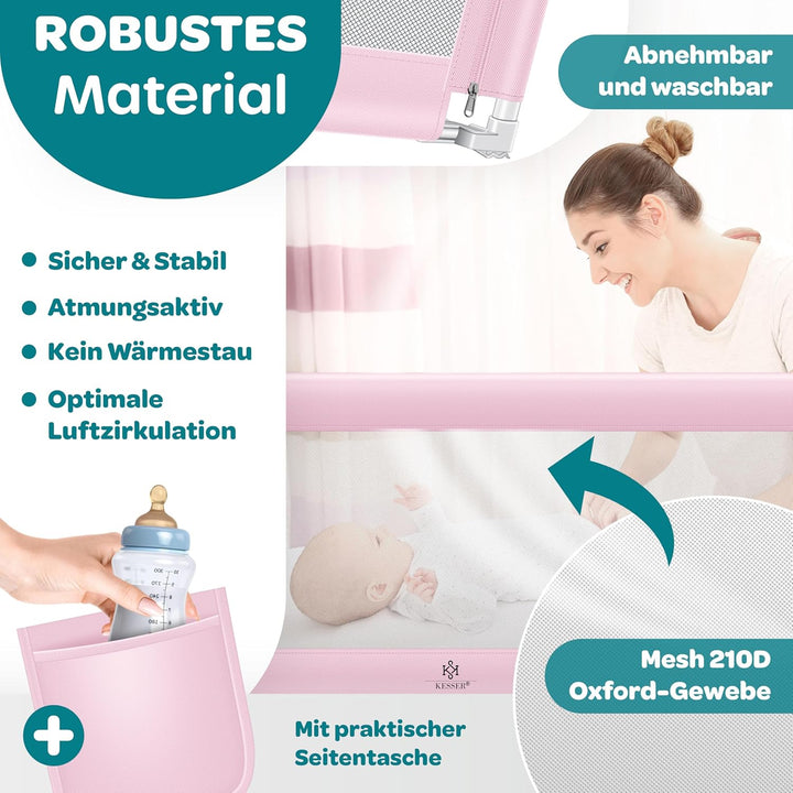 KESSER® Bettschutzgitter 150 cm, Rausfallschutz Bett & Bettgitter Kinderbett, klapp- & höhenverstell
