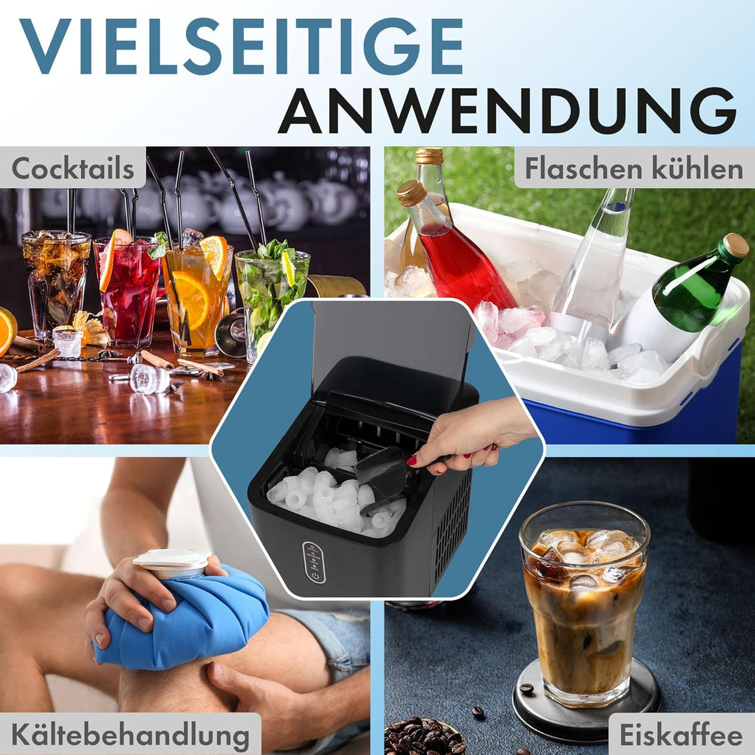 Clatronic® Eiswürfelmaschine schnelle Produktion - Eiswürfel in 10 Minuten | bis zu 10kg Eis in 24 S