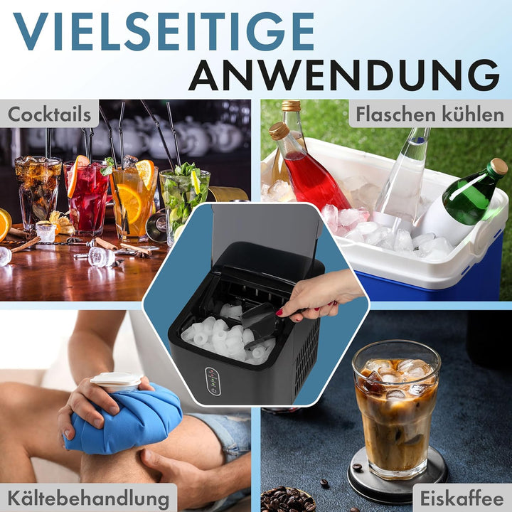 Clatronic® Eiswürfelmaschine schnelle Produktion - Eiswürfel in 10 Minuten | bis zu 10kg Eis in 24 S
