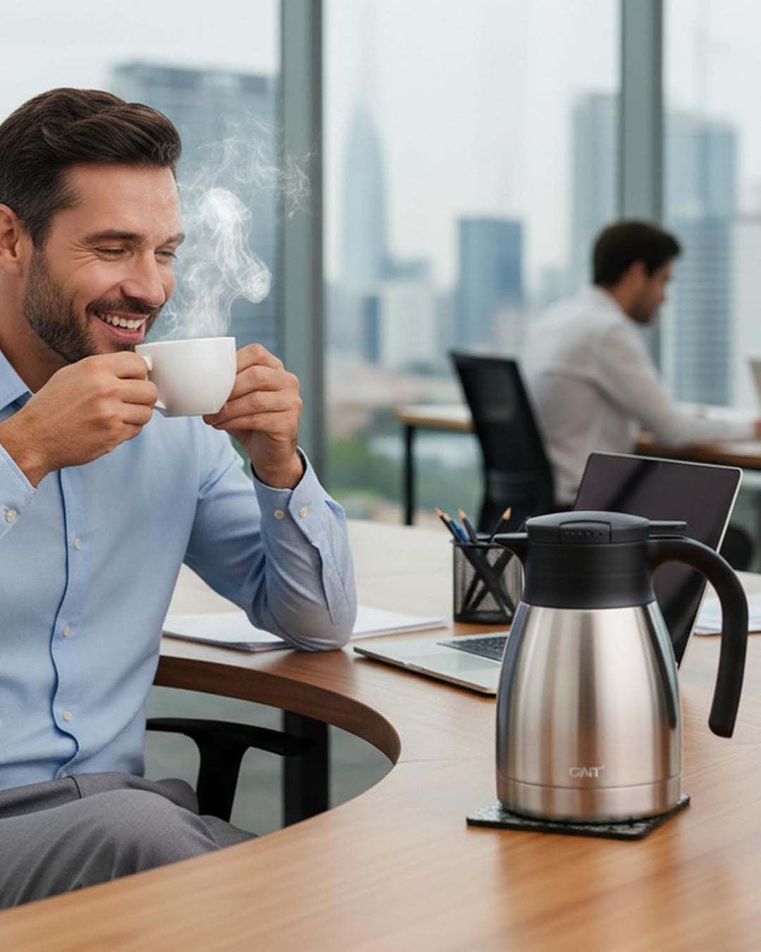 GiNT Thermo-Kaffeekaraffe, isolierte Edelstahl-Kaffeekaraffen zum Warmhalten/doppelwandige Vakuum-Ka